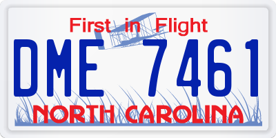NC license plate DME7461