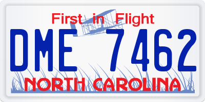 NC license plate DME7462