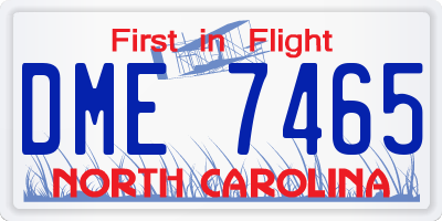 NC license plate DME7465
