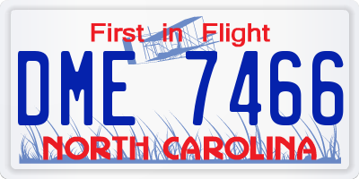 NC license plate DME7466