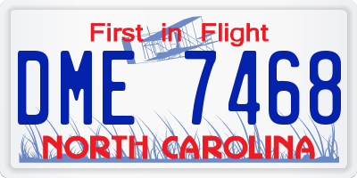 NC license plate DME7468