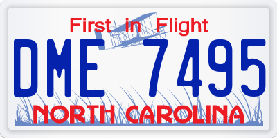 NC license plate DME7495