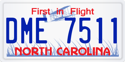 NC license plate DME7511