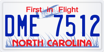 NC license plate DME7512