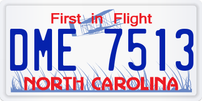 NC license plate DME7513