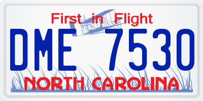 NC license plate DME7530