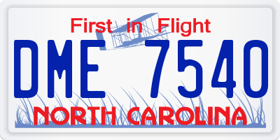 NC license plate DME7540