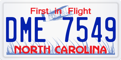 NC license plate DME7549