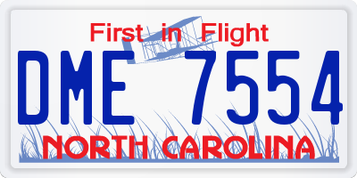 NC license plate DME7554