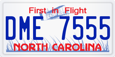 NC license plate DME7555