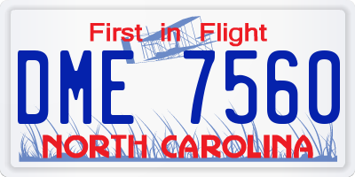 NC license plate DME7560