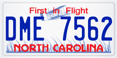 NC license plate DME7562