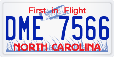 NC license plate DME7566