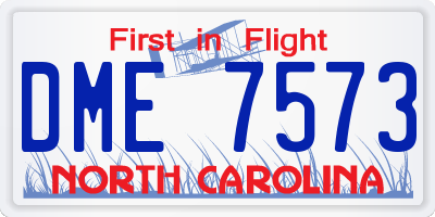 NC license plate DME7573