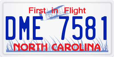 NC license plate DME7581