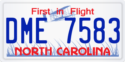 NC license plate DME7583