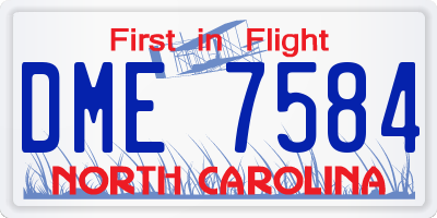 NC license plate DME7584