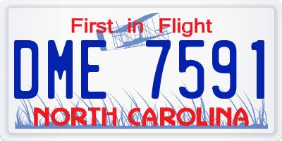 NC license plate DME7591