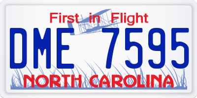 NC license plate DME7595