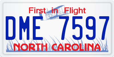 NC license plate DME7597