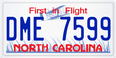 NC license plate DME7599