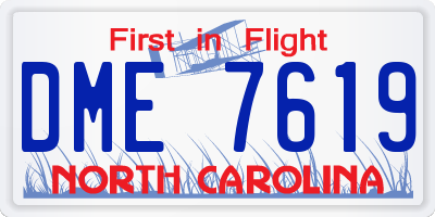 NC license plate DME7619