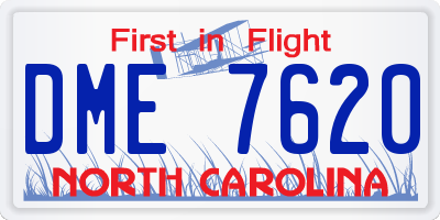 NC license plate DME7620