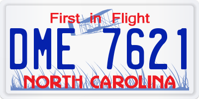 NC license plate DME7621