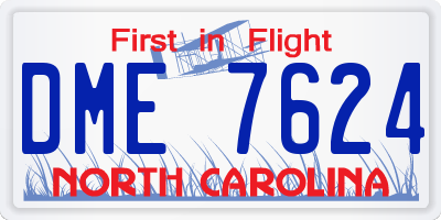 NC license plate DME7624
