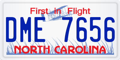 NC license plate DME7656