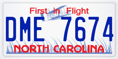 NC license plate DME7674