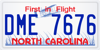 NC license plate DME7676