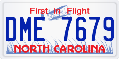 NC license plate DME7679