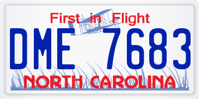 NC license plate DME7683