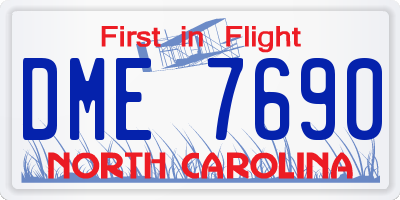 NC license plate DME7690