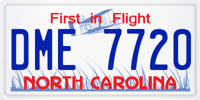 NC license plate DME7720