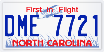 NC license plate DME7721