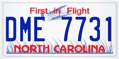 NC license plate DME7731