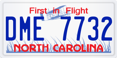 NC license plate DME7732