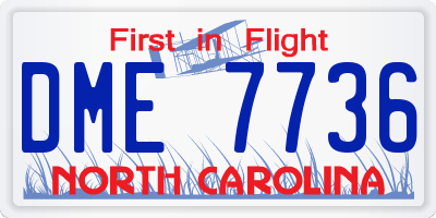 NC license plate DME7736