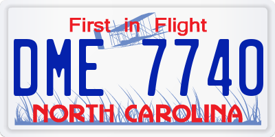 NC license plate DME7740