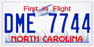 NC license plate DME7744