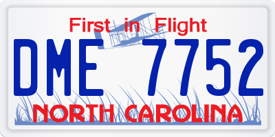 NC license plate DME7752