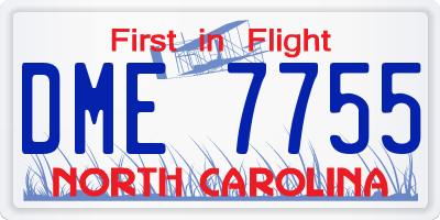NC license plate DME7755