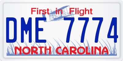 NC license plate DME7774