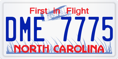NC license plate DME7775