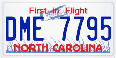 NC license plate DME7795
