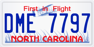 NC license plate DME7797
