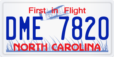 NC license plate DME7820
