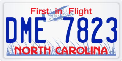 NC license plate DME7823